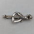 1900 British Antique Sterling Silver Open Heart & Plant Brooch Barker Brothers